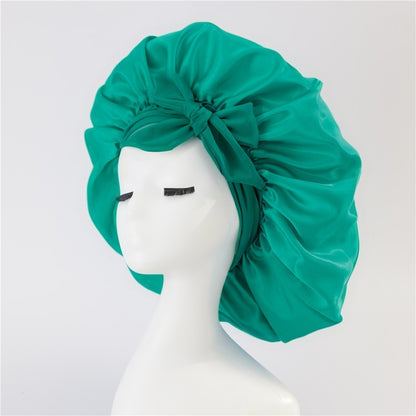 New Silk Bonnet For Sleeping Women Satin Bonnet Hair Bonnet Night Sleep Cap Green