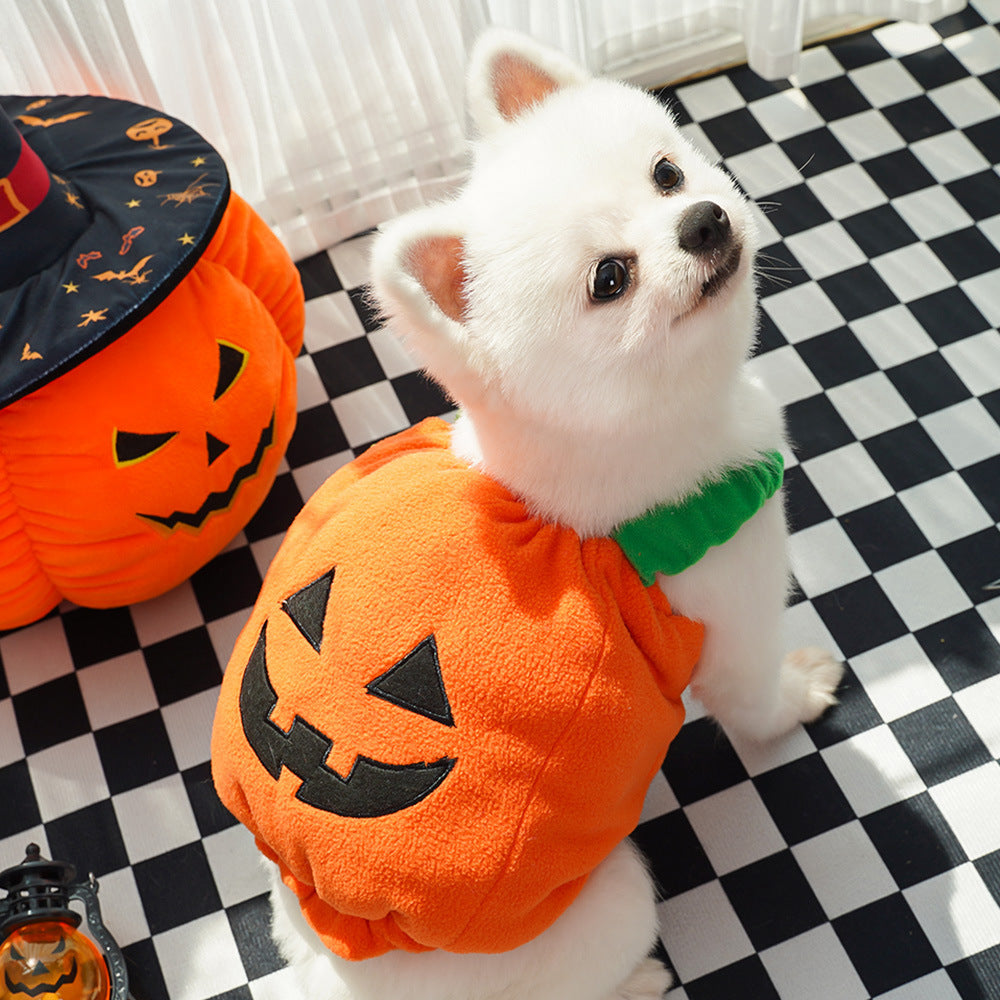 Halloween Pumpkin Vest For Dogs Cats Festive Pet For Small Animals Clothing