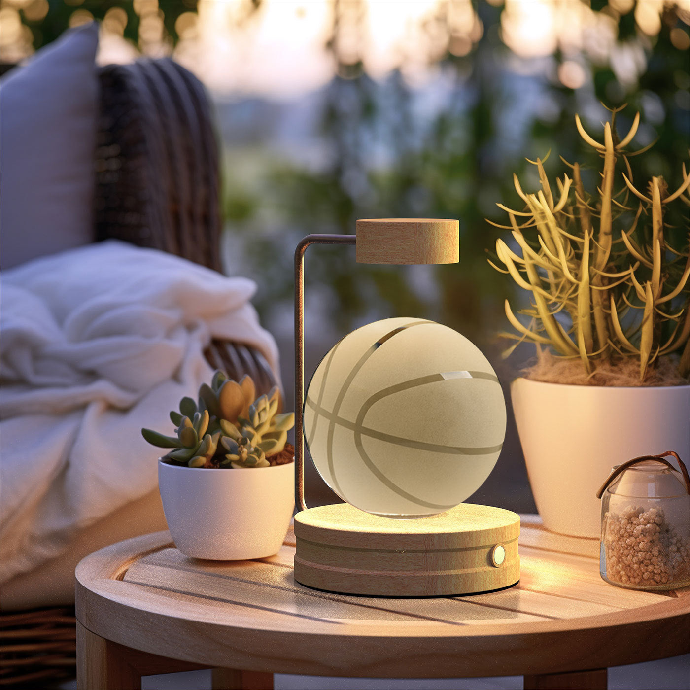 Crystal Ball Cosmic Dinosaur Indoor Night Light Basketball Light wood