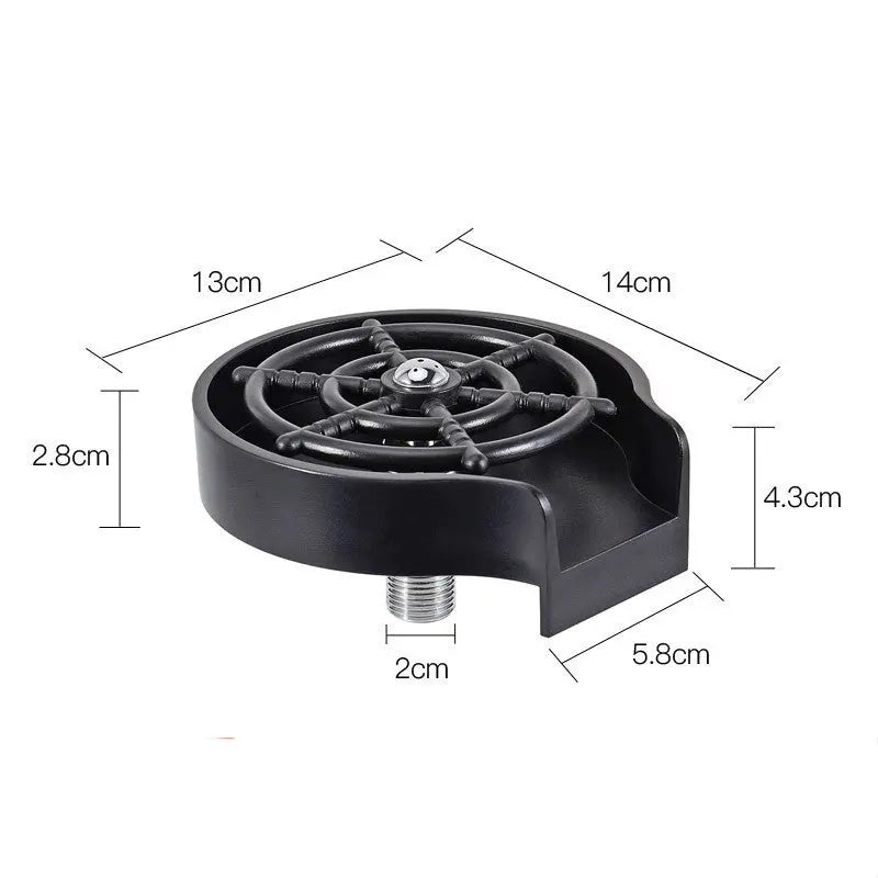 Bar Counter Cup Washer Sink High-pressure Spray Automatic Black