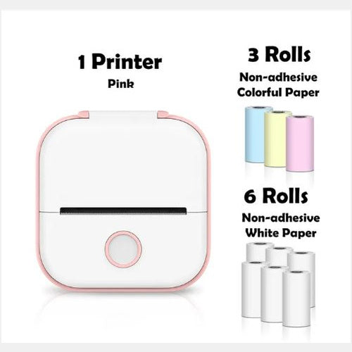 Portable Mini Thermal Label Printer Home Photo Printer Bluetooth-compatible Mini Label Printer Set8 USB