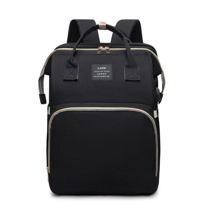 New Mummy Baby Crib Backpack Large Capacity Out Milk Insulated Bag Women Black Send Toys