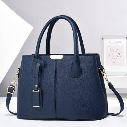 Women PU Leather Handbags Ladies Large Capacity Shoulder Bags New Fashion Crossbody Bags Blue 30x21x13