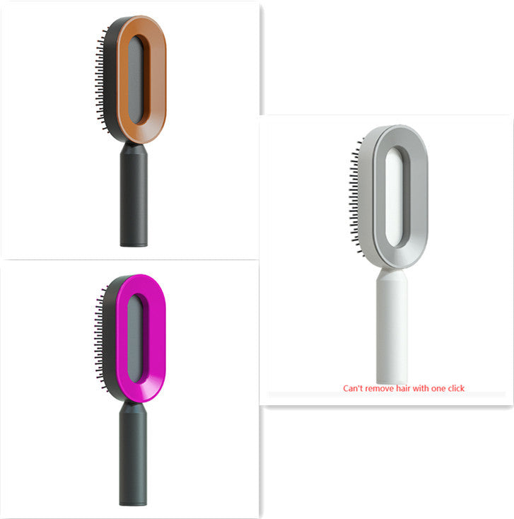 Self Cleaning Hair Brush For Women Massage Scalp Comb Anti-Static Hairbrush Set K