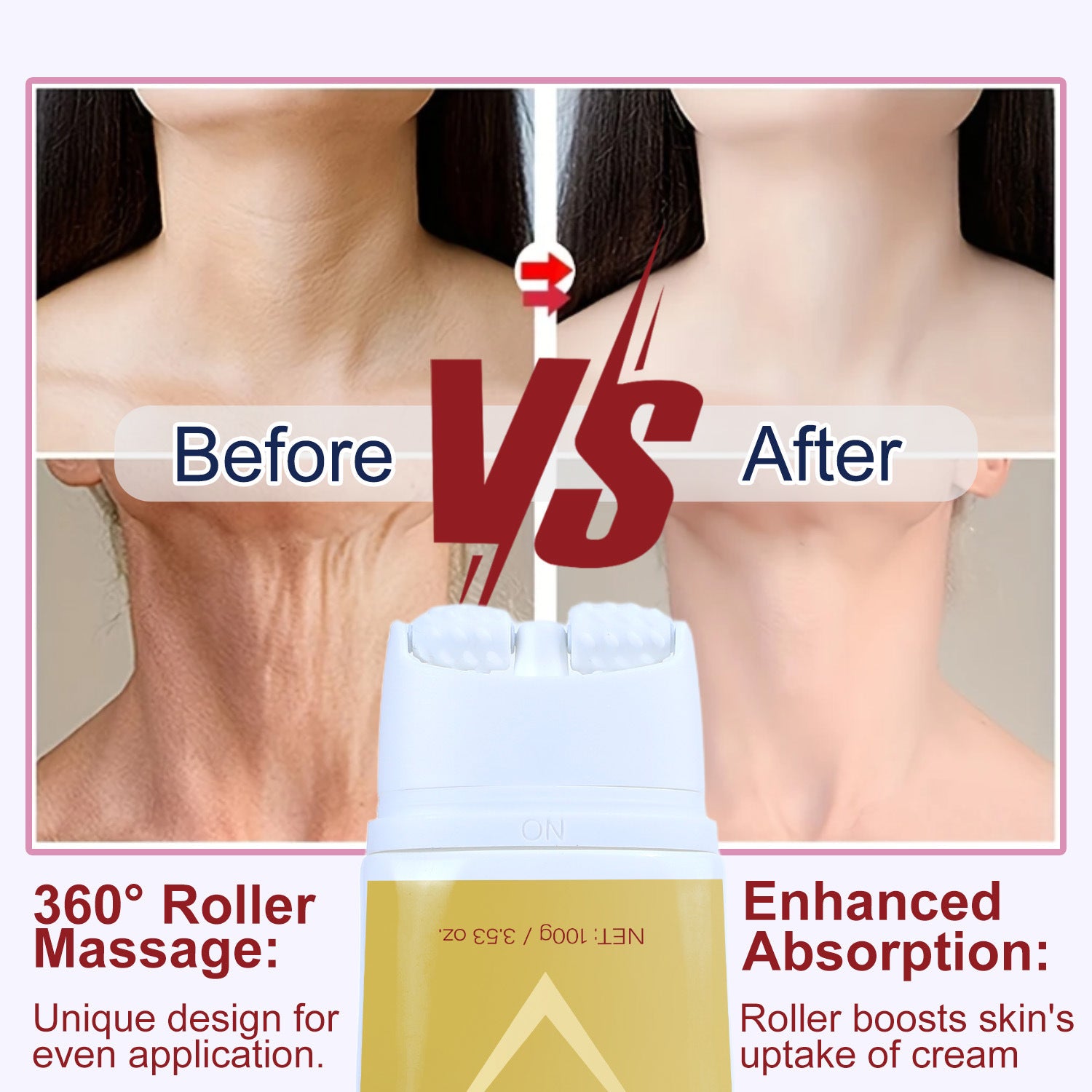 Neck Firming Roller Cream Lifts Dilutes Neck Lines Deeply Massages And Neck Skin Care