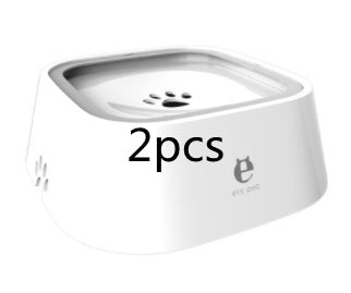Pet Feeding Bowls Not Wetting Mouth No Spill Cat Bowl Prevent Splashing Water Feeder White2pcs