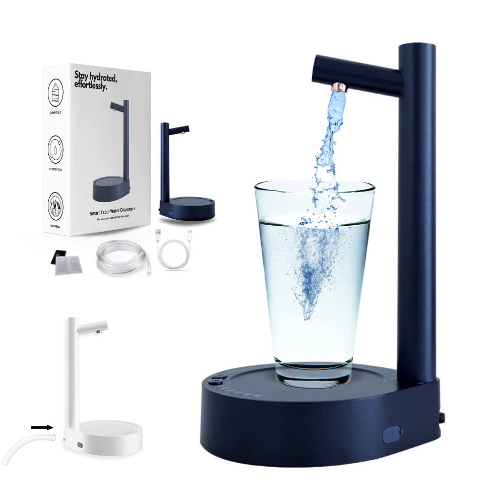 Desk Dispenser Electric Water Gallon Automatic Water Bottle Dispenser Rechargeable Water Dispenser Blue with gravity USB