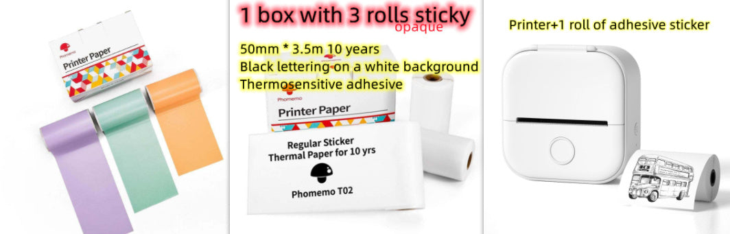 Portable Mini Thermal Label Printer Home Photo Printer Bluetooth-compatible Mini Label Printer White setE USB