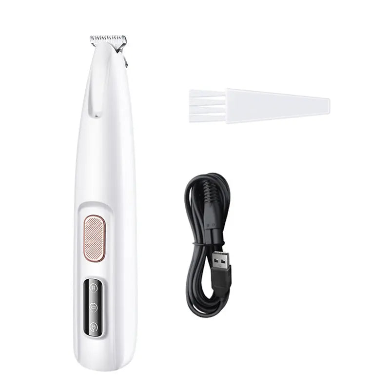 Pets Dog Paw Trimmer With LED Light Fully Waterproof Pet Hair Trimmer White