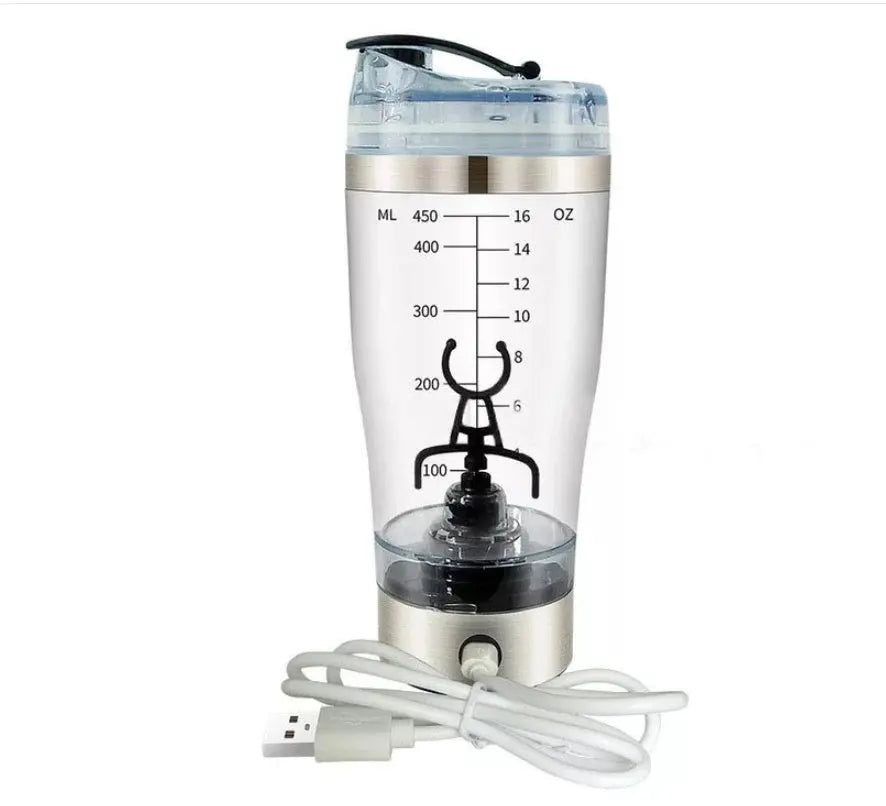 Electric Protein Shake Stirrer USB Shake Bottle Milk Coffee Rechargeable USB 450ml