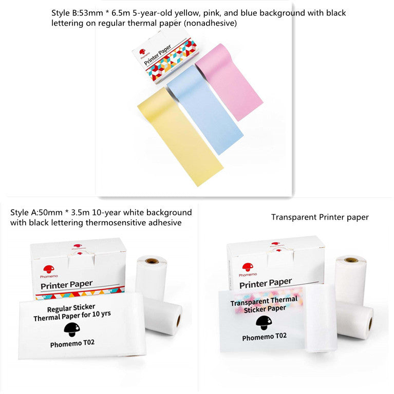 Portable Mini Thermal Label Printer Home Photo Printer Bluetooth-compatible Mini Label Printer Set USB