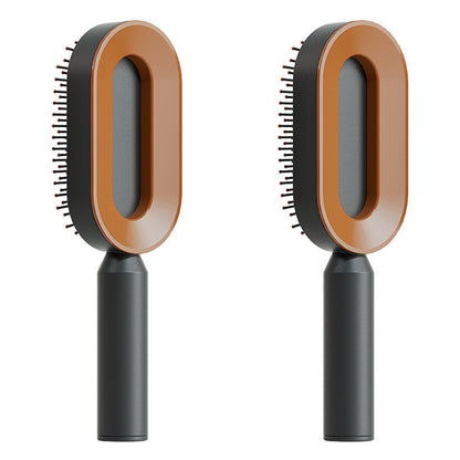 Self Cleaning Hair Brush For Women Massage Scalp Comb Anti-Static Hairbrush Set J