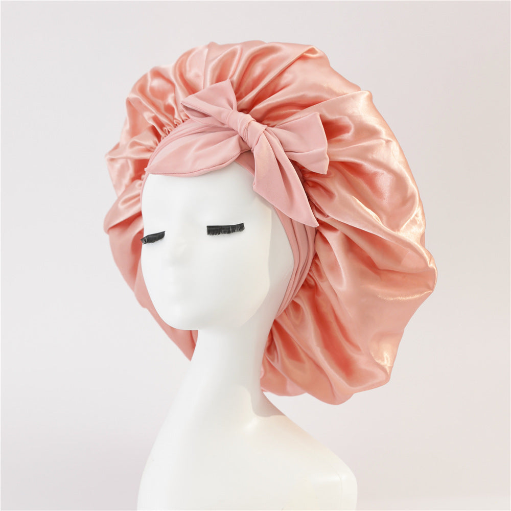New Silk Bonnet For Sleeping Women Satin Bonnet Hair Bonnet Night Sleep Cap Snow Teeth