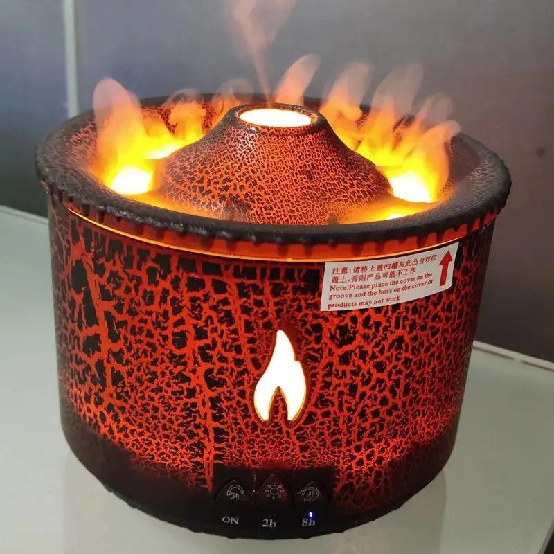 New Creative Ultrasonic Essential Oil Humidifier Volcano Black