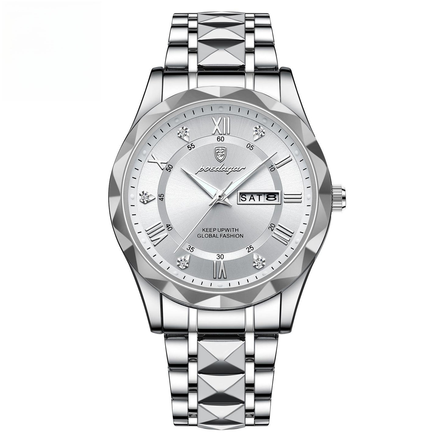 Men's Waterproof Double Calendar Luminous Quartz Watch 7style Without Necklace