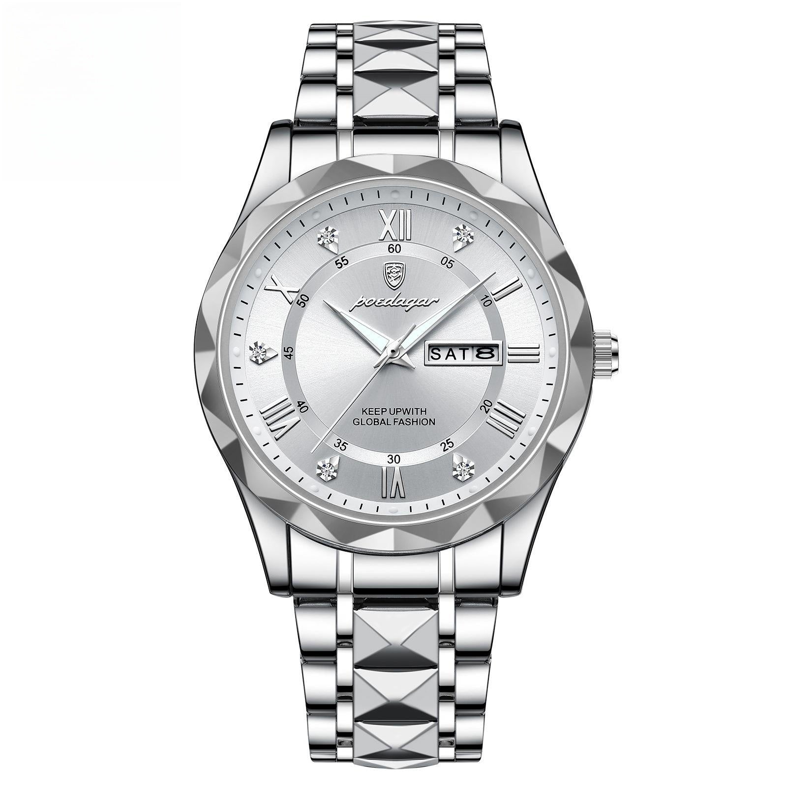 Men's Waterproof Double Calendar Luminous Quartz Watch 7style Without Necklace