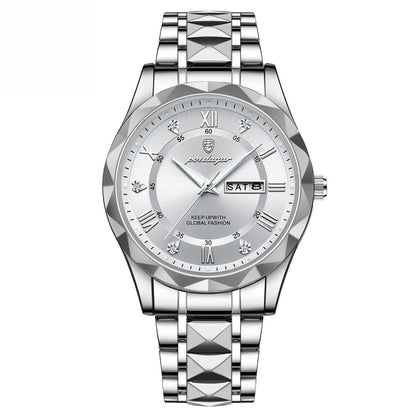 Men's Waterproof Double Calendar Luminous Quartz Watch 7style Without Necklace