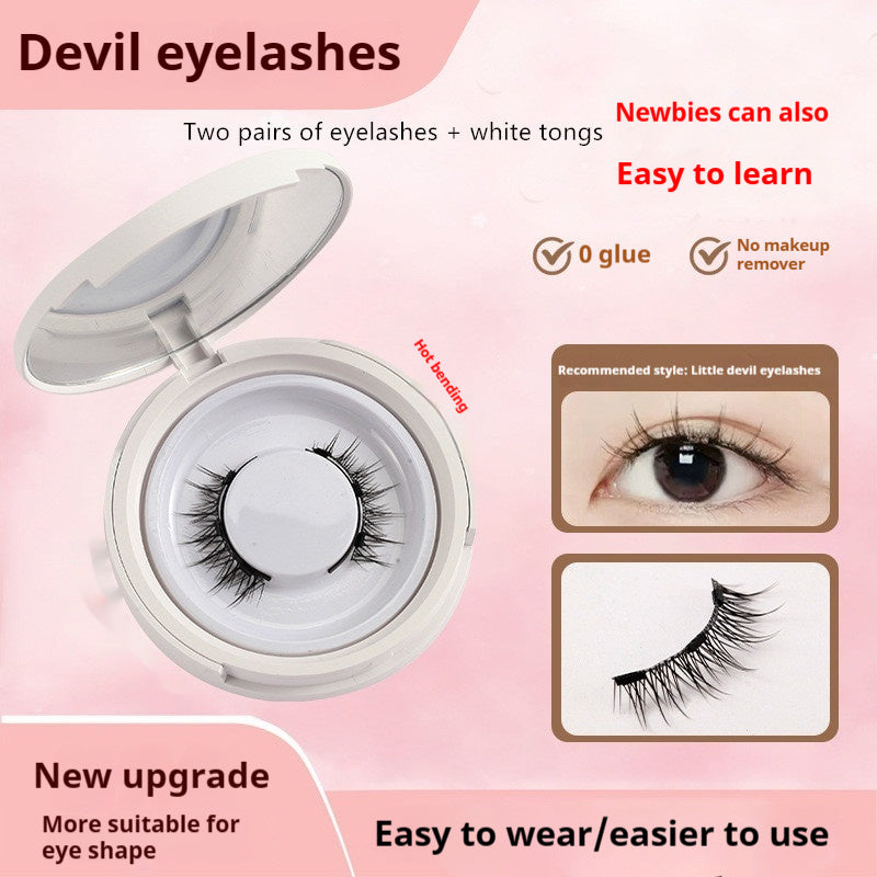 Magnetic Suction False Eyelashes Little Devil Supernatural Magnet Suit UBS033 2pair Eyelash Plus White Clip