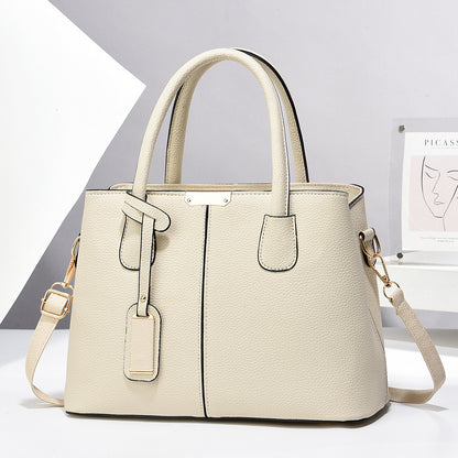 Women PU Leather Handbags Ladies Large Capacity Shoulder Bags New Fashion Crossbody Bags Beige 30x21x13