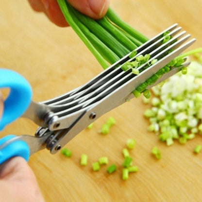 Multifunctional Multi-layer Green Onion Scissors Stainless Steel Onion Cutting Knife Kitchen Gadgets