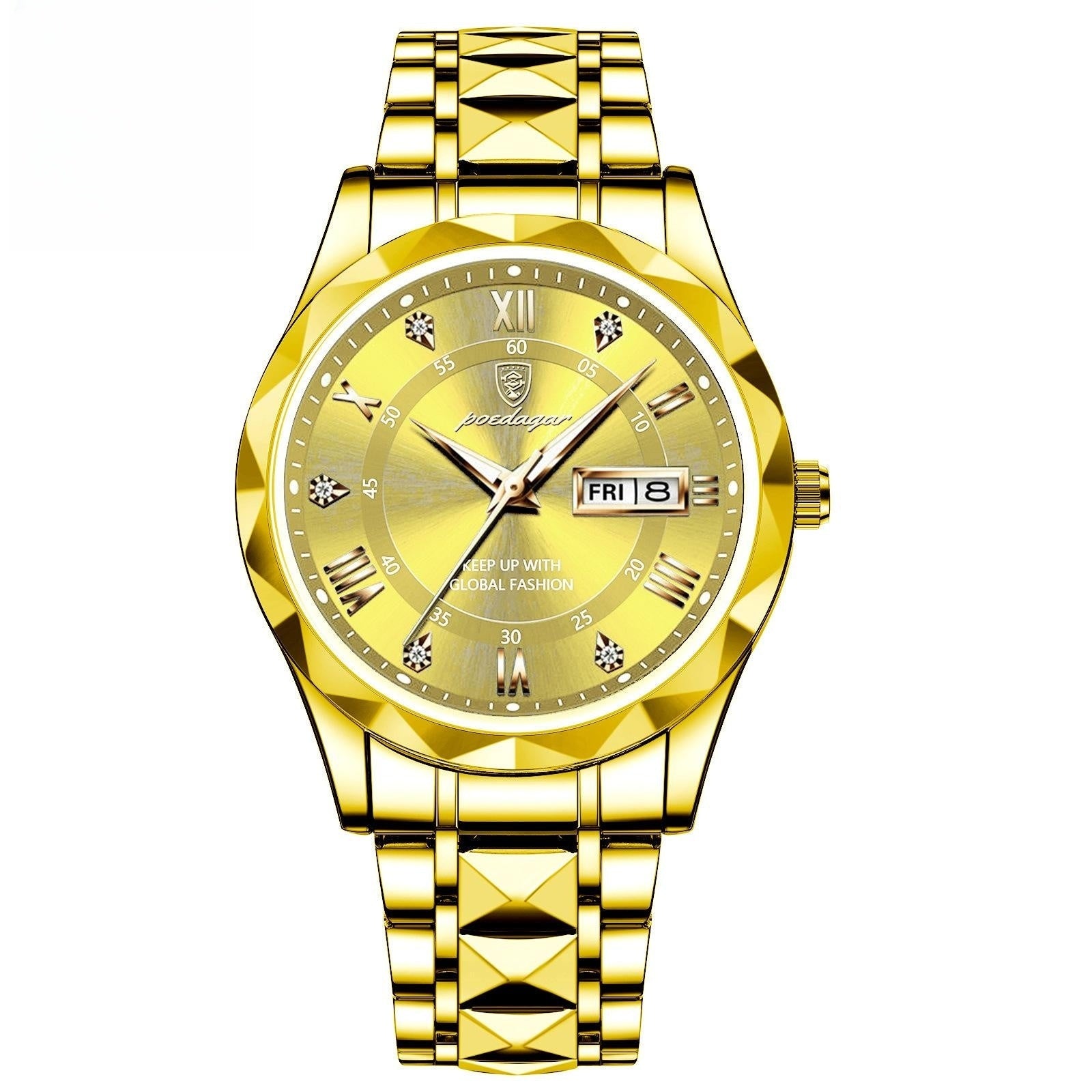 Men's Waterproof Double Calendar Luminous Quartz Watch 8style Without Necklace