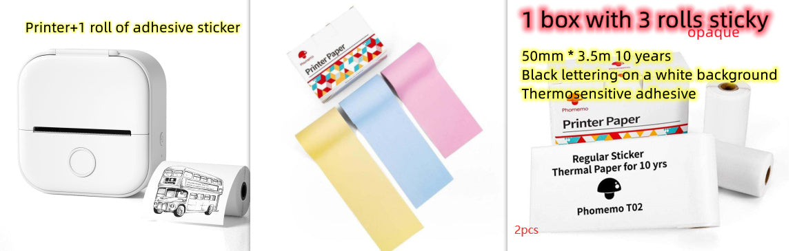 Portable Mini Thermal Label Printer Home Photo Printer Bluetooth-compatible Mini Label Printer Set7 USB