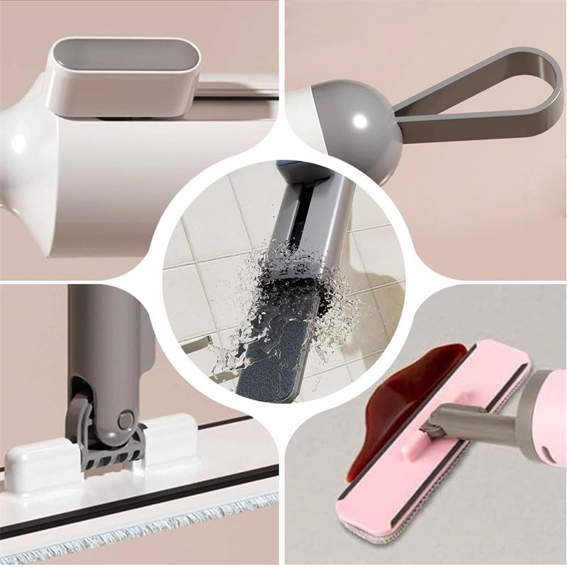 Rotatable Self-Squeeze Mini Mop With Crevice Brush Hand Wash-Free Flat Squeeze Mop For Floor Cleaning