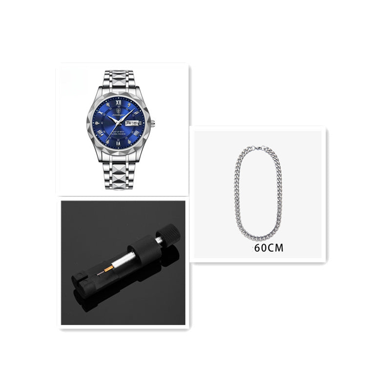 Men's Waterproof Double Calendar Luminous Quartz Watch 6style Set