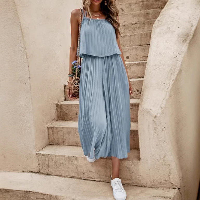 Women's Summer Solid Color Vacation Loose Suit Casual Suit
