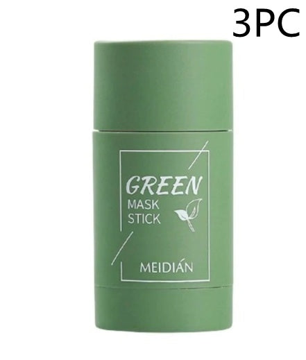 Cleansing Green Tea Mask Stick Oil Control Whitening Mask Skin Care A 3PC