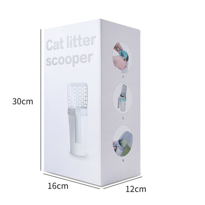 Plastic Cat Litter Scoop Pet Care Sand Waste Scooper Shovel Hollow Cleaning Tool Grey