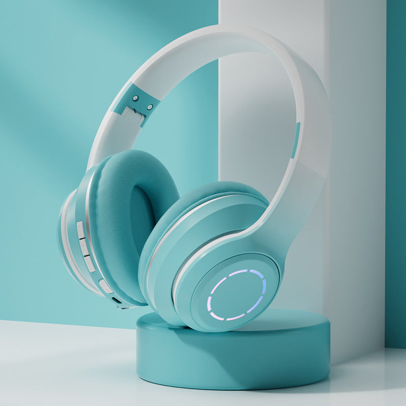 Gradient Bluetooth Headset Foldable Wireless Green