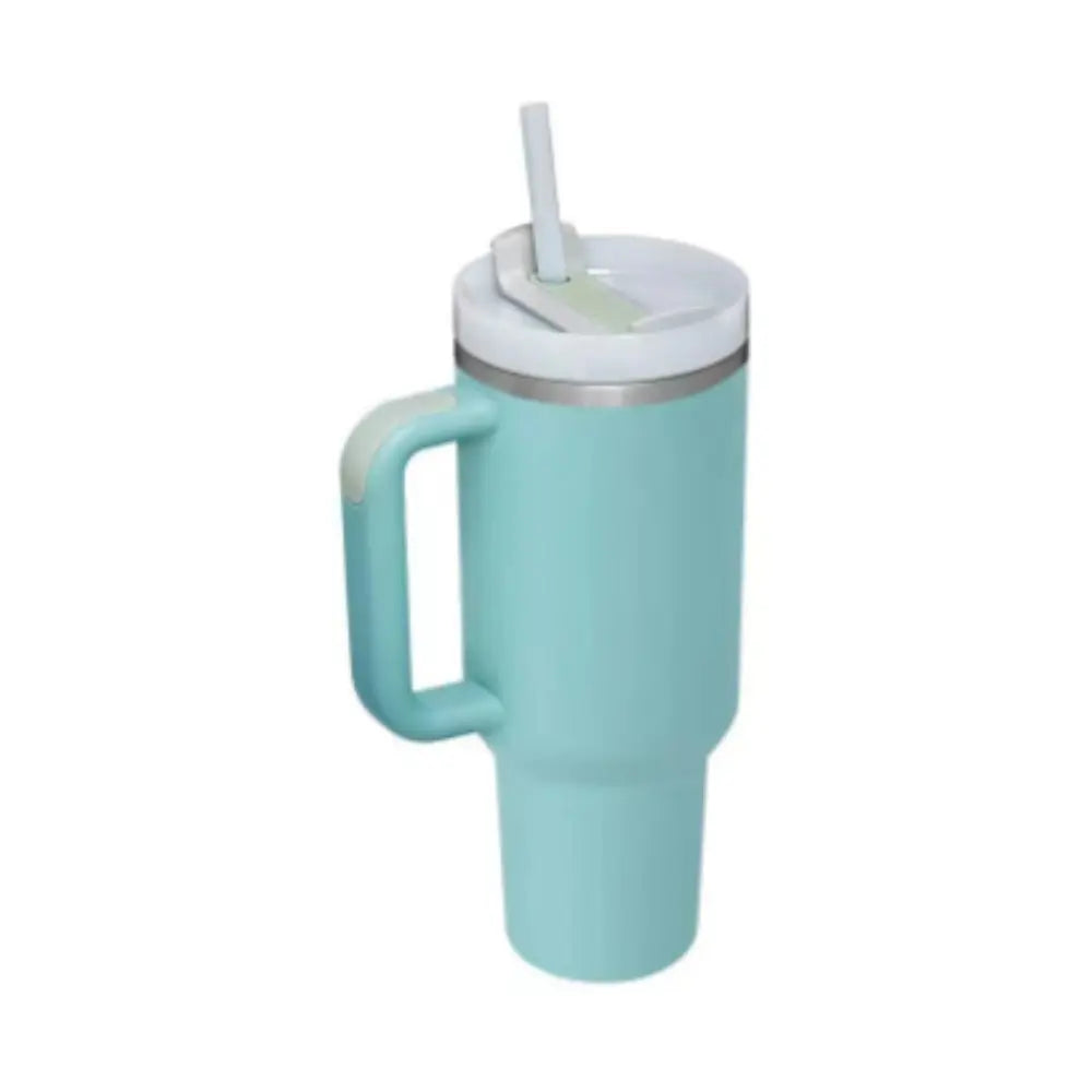 40 Oz Tumbler With Handle Straw Insulated Second generation light green 1200ML 1PC