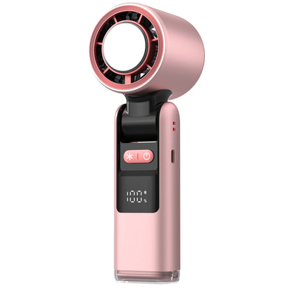 Turbos Chilled Ice Sensation Cold Fan Super Mini Turbos Speed Fan USB Powered Digital Display Pink Without Refrigeration 63x57x176mm