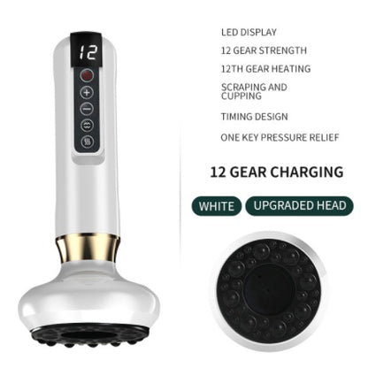 Electric Vacuum Cupping Massager For Body Massage Body Cups White 12speed charging USB