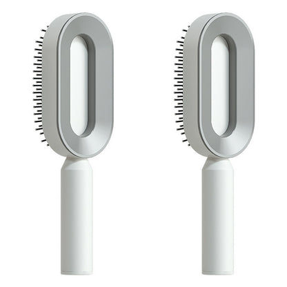 Self Cleaning Hair Brush For Women Massage Scalp Comb Anti-Static Hairbrush Set L