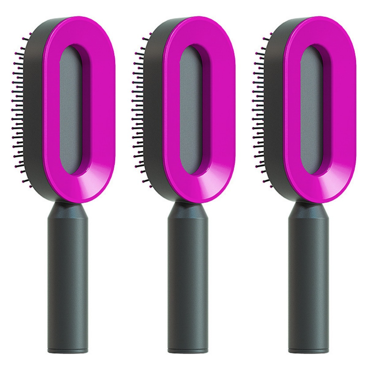 Self Cleaning Hair Brush For Women Massage Scalp Comb Anti-Static Hairbrush Set S