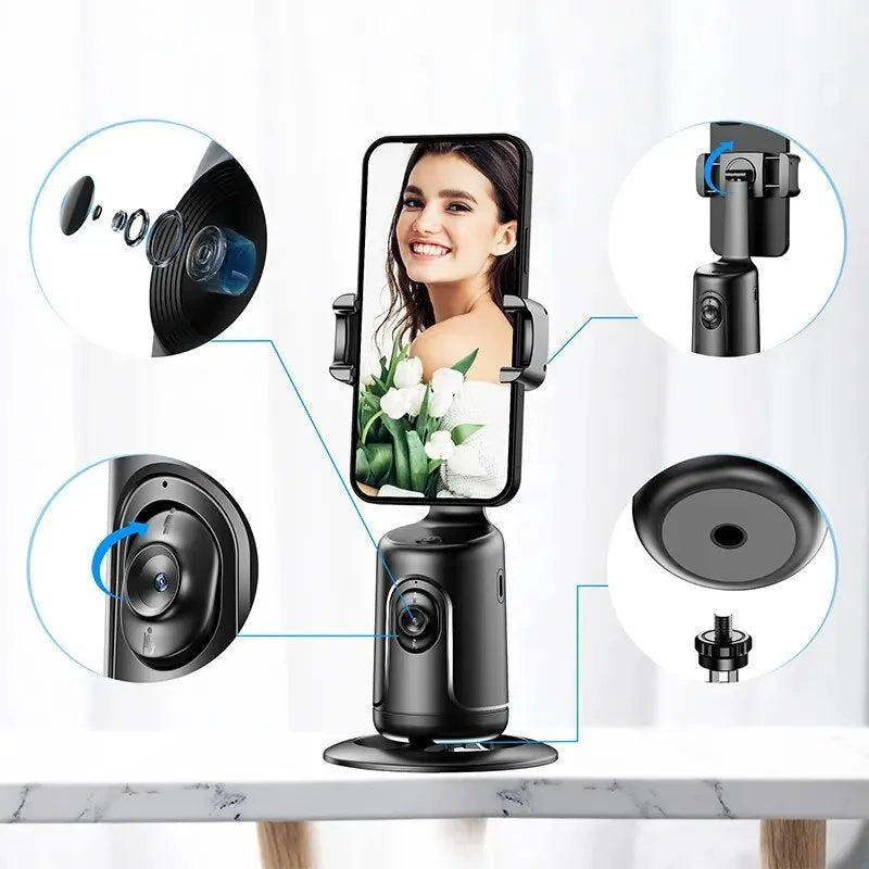 360 Auto Face Tracking Gimbal AI Smart Gimbal Face Tracking Auto Phone Holder For Smartphone Video Vlog