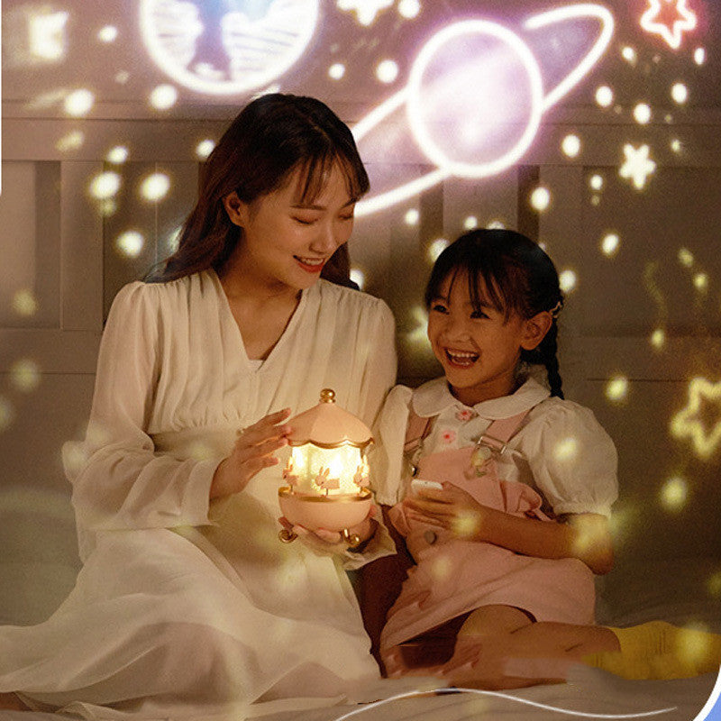 Night Light Projector Kids Nursery Children Room Rechargeable Led Night Lamp