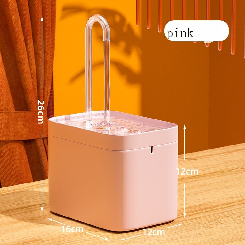 Automatic Cat Water Fountain Auto Filter USB Electricl 1.5LWater Dispenser Pink