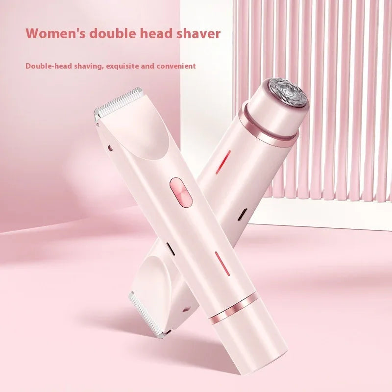 2 In 1 Hair Remover Women's Double Head Shaver Private Pubic Electric Razor