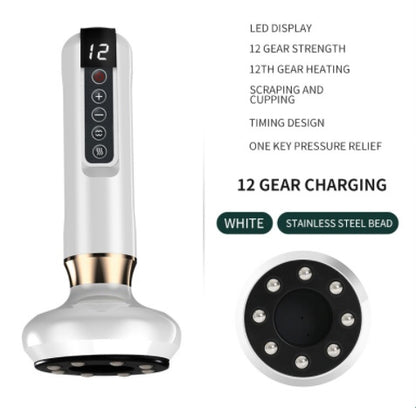 Electric Vacuum Cupping Massager For Body Massage Body Cups White 12speed charging A15 USB