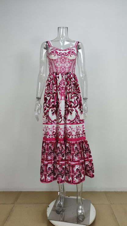 Printed Sleeveless Dress For Women