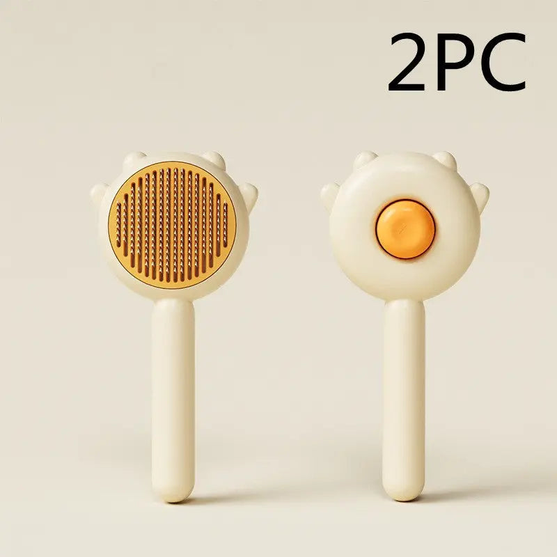 cat-comb-massage-pet-magic-combs-hair-removal-cat-and-dog brush Yellow 2PC