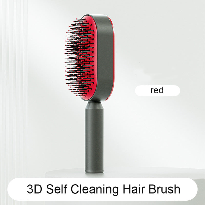 Self Cleaning Hair Brush For Women Massage Scalp Comb Anti-Static Hairbrush