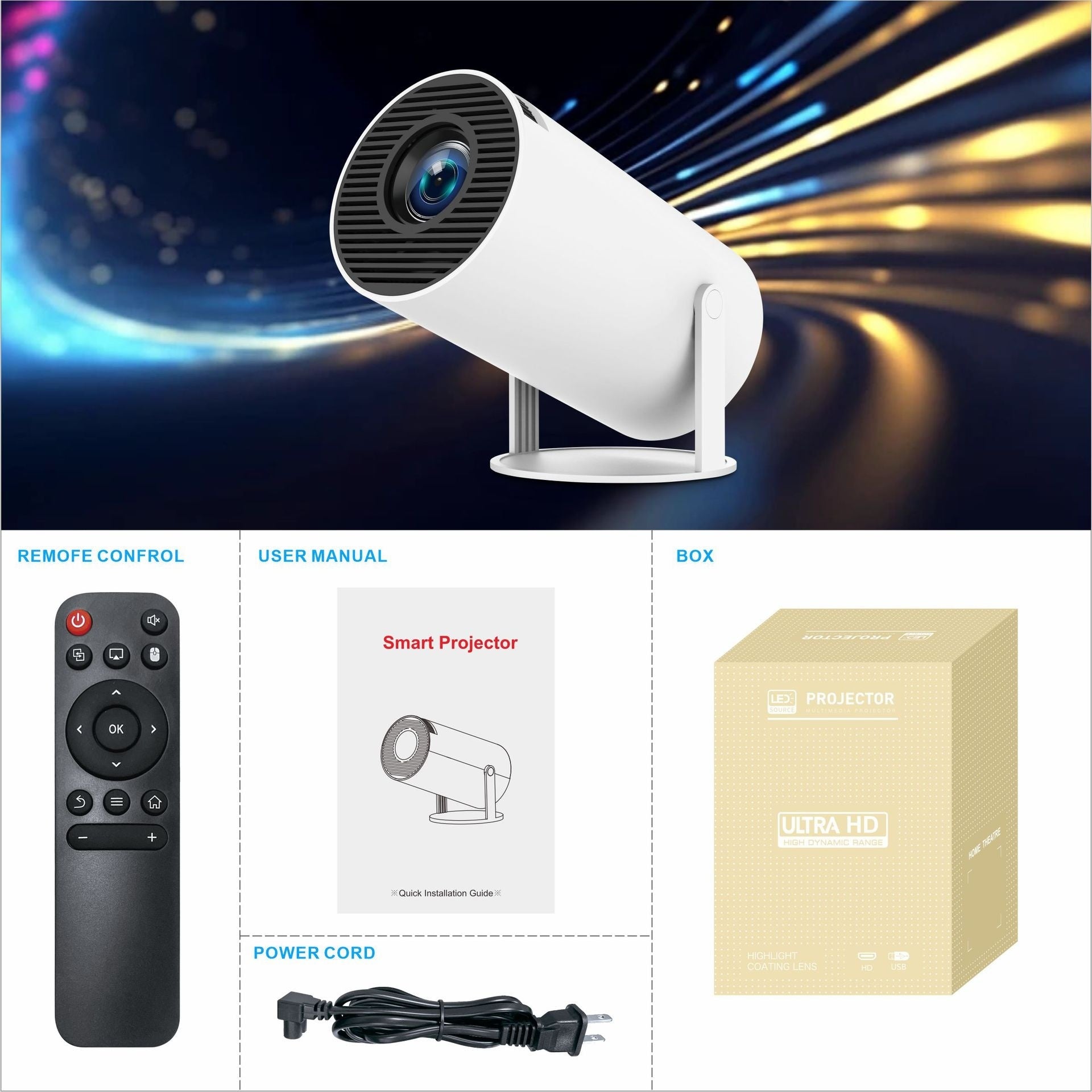 HY300 Pro Projector Home Theater Entertainment Portable Projector Android HY300pro