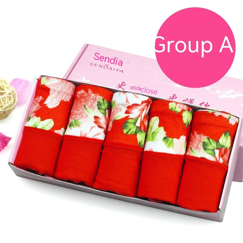 Modal Underwear For Women Mid-waist Cotton 5 Pieces A Group