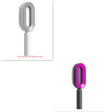 Self Cleaning Hair Brush For Women Massage Scalp Comb Anti-Static Hairbrush Set1