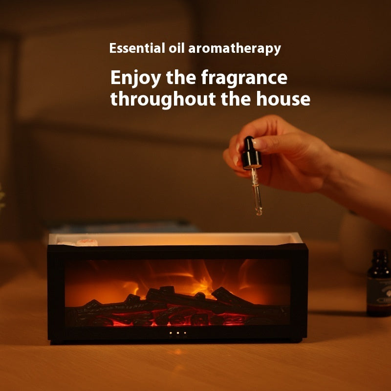 New Flame Aromatherapy Machine Colorful Essential Oil Humidifier 3D Flame Fireplace Machine
