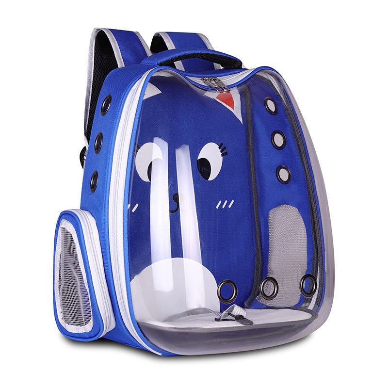 Pet Supplies Pet Backpack Shoulder Cat Bag Dog Bag Blue